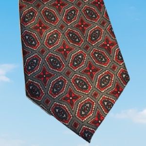 Silk necktie MV geometric pattern